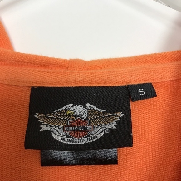 Harley-Davidson orange hoodie HD zipper embroider - Picture 6 of 8